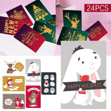 Ensemble de 24 cartes de vœux de Noël avec enveloppes