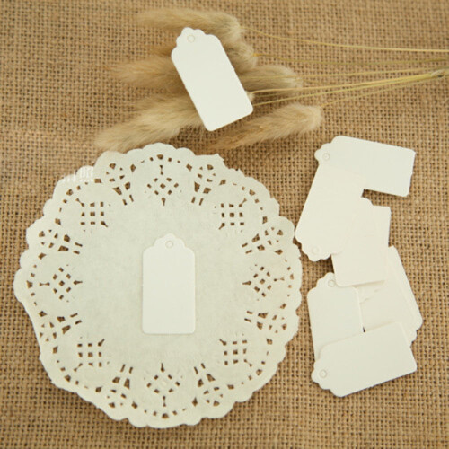 Etiquetas de papel para presentes, brancas, pretas e marrons, 100 unidades, 2 x 4 cm (0,79 x 1,57 polegadas). 2