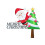 Kerstman rendier kar houten deur hoek sticker 2