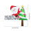 Kerstman rendier kar houten deur hoek sticker 3
