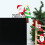 Kerstman rendier kar houten deur hoek sticker 4