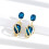 Orecchini con cristalli blu e avvolti in filo placcato oro (1 paio) 1
