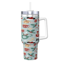 40oz Personalized Tumbler with Handle and Straw