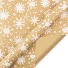 Papier cadeau de Noël rétro à motif flocons de neige - 20 feuilles