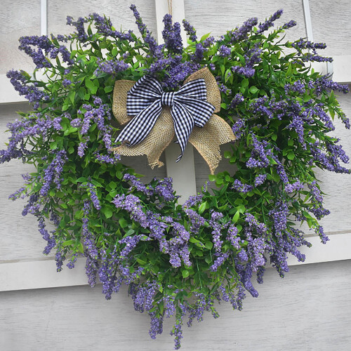 Lavender Wreath Handmade Rattan Artificial Flowers 1 Piece 2