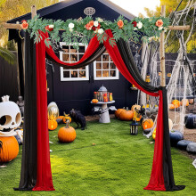 Voilage décoratif transparent 70 x 550 cm (2 pièces)