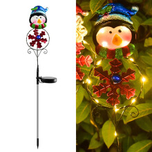 Solar kerstverlichting voor in de tuin: sneeuwpop, hert, pinguïn, 3 stuks