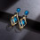 Orecchini con cristalli blu e avvolti in filo placcato oro (1 paio) 8