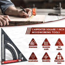Équerre combinée réglable Grusce en aluminium 7,5 pouces