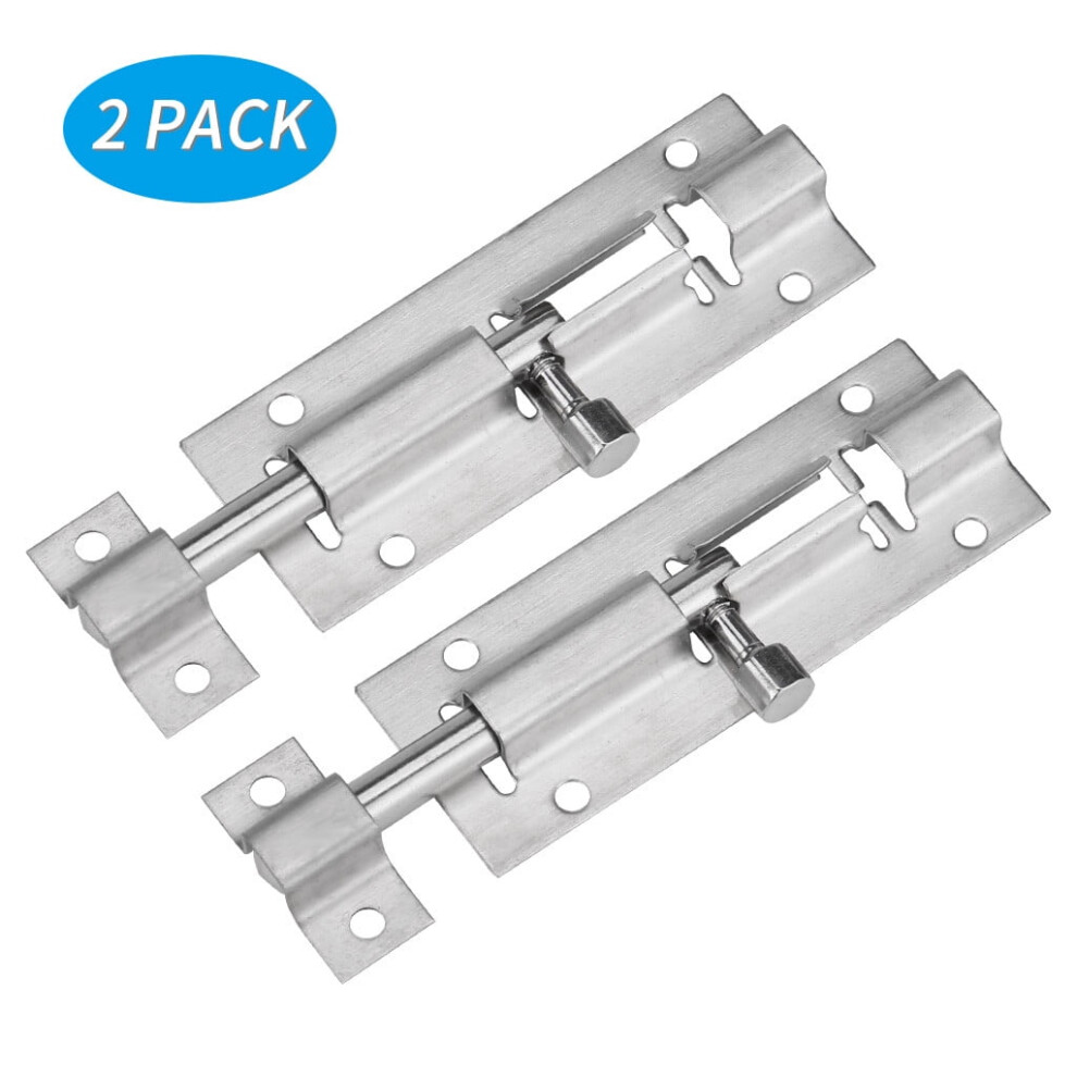 Door Slide Latch Lock Stainless Steel 4 Pack 901085490109