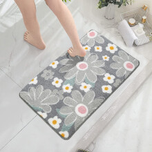 Alfombra de baño antideslizante de microfibra con estampado de crisantemos