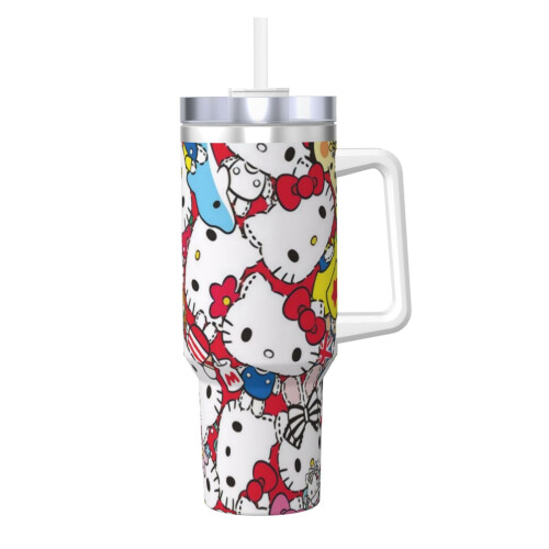 Vaso personalizado de Hello Kitty de 40 oz, acero inoxidable