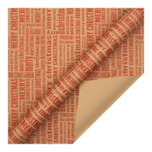 Papier cadeau de Noël à carreaux Père Noël et flocons de neige 20 x 27,5