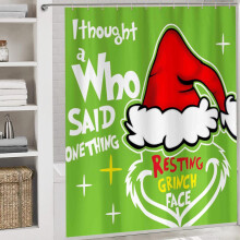 Cortina de ducha navideña para exteriores con diseño del Grinch, impermeable, 72x72 pulgadas.
