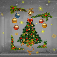 Autocollant de Noël pour fenêtre, flocon de neige, Père Noël, 1 pièce