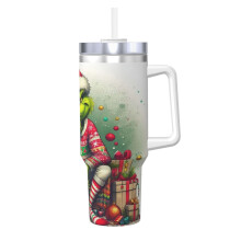 40oz Stainless Steel Tumbler with Handle and Straw