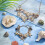 Conjunto de joias de sereia com conchas, estrelas-do-mar e pérolas (3 peças) 3