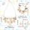 Conjunto de joias de sereia com conchas, estrelas-do-mar e pérolas (3 peças) 6