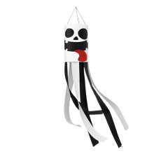 Bandeira de Halloween com cata-vento, abóbora, morcego e fantasma para uso externo.