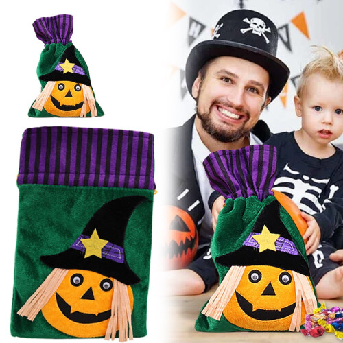 Halloween slikpose jute græskar design 10 stk