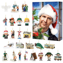 Calendrier de l'Avent de Noël 2024 avec 24 décorations en acrylique