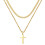 Men's Cross Titanium Steel Double-Layer Necklace 2