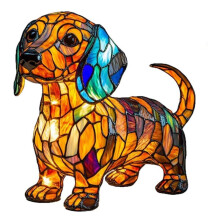 Lâmpadas Chihuahua - Luz Noturna de Mesa com Resina Colorida de Cães Retrô, Luz Noturna LED de Arte da Série Dog, Lâmpadas de Mesa para Cães de