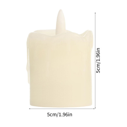 Flameless LED Drip Candle White Plastic 6 Pack 2