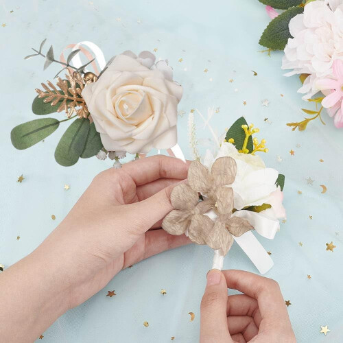 Corsage de poignet en lys blanc artificiel (2 pièces) 2