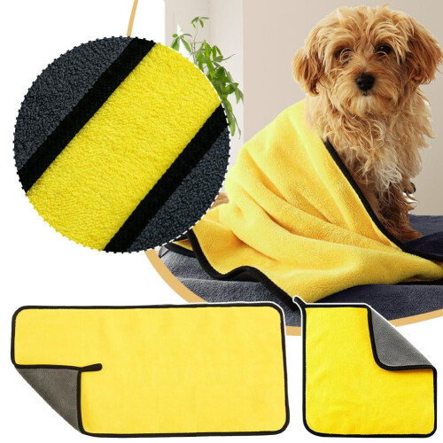 Toalha para animais de estimação, cães e gatos, de secagem rápida, macia e absorvente. 1