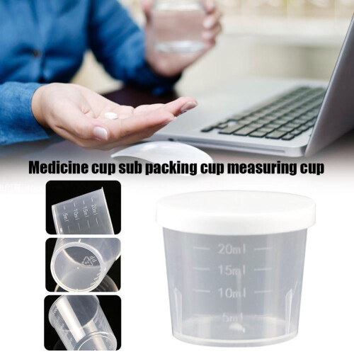 Transparent white measurement cup 50ml 2