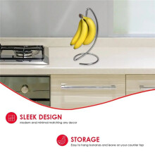Modern Banana Hanger-Fruit Hanger Tree Stand with Stainless Steel Hook to Keep Bananas Fresh for Kitchen Countertop