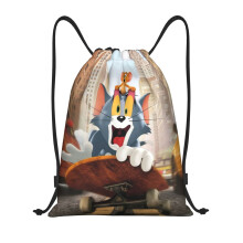 Geantă cu șnur clasică Tom și Jerry, pliabilă, sport, fitness, geantă cu șnur, unisex, geantă de voiaj pentru sporturi de plajă