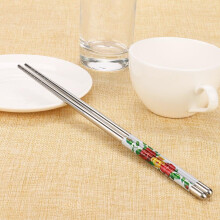 Palillos de acero inoxidable Fankiway con estampado de flores blancas1