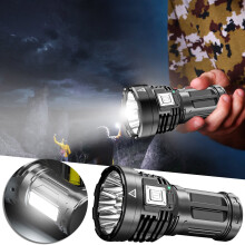 Fankiway LED-Taschenlampe mit Seitenlicht, tragbar, USB-aufladbar