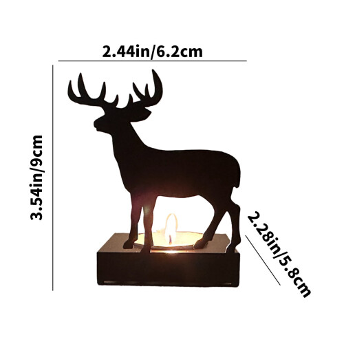 Christmas tealight candle holder rustic metal deer 2