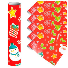 Papier cadeau de Noël à motif Père Noël, 5 feuilles, 75 x 50 cm