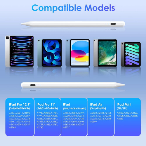 Γραφίδα για iPad 6ης έως 10ης γενιάς, γρήγορη φόρτιση 10 λεπτών 1