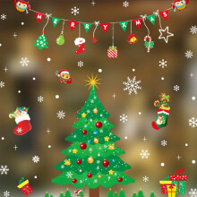 Sticker mural de Noël pour décoration de fenêtre en verre