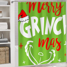 Cuirtín cithfholcadáin Grinch Nollag priontáilte uiscedhíonach