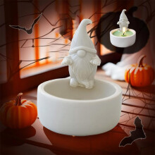 Portacandele in ceramica a forma di Babbo Natale per lumini