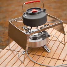 Barbecue portable au charbon de bois Donemore, barbecue de table pliable avec fumoir en acier inoxydable pour la cuisine en plein air, le camping,