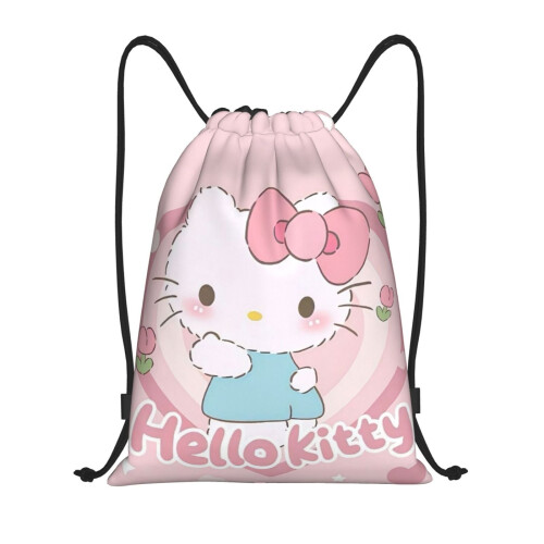 Hello Kitty Beutel mit Kordelzug, mittelgroß, faltbar, unisex