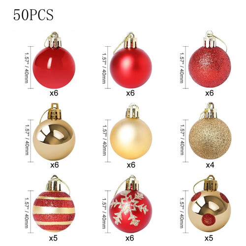 Viflosae Christmas Tree Ornaments Black 50PC 2