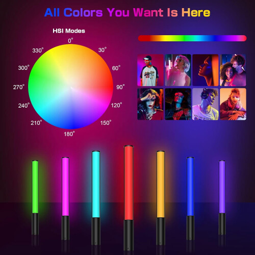Ράβδος φωτισμού βίντεο RGB για φορητή χρήση, ραβδί φωτισμού LED για φωτογραφίες 2