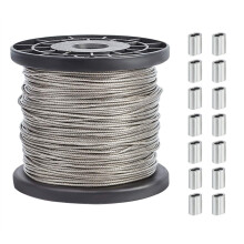 Cable de acero inoxidable 304 de 328 pies y 1/16 de pulgada con 50
