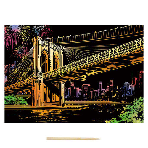 Donemore Scratch Art Rainbow Paper DIY Craft Kit 12 Sheets
