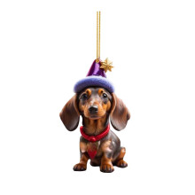 Dagens tilbud! Ympuoqn juleophæng til hundebil, akryl juledekoration til indendørs og udendørs brug, hjemmeophæng, kompatibel med 2023