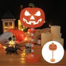 Maisiúcháin Adhmaid Lampa LED Pumpkin Oíche Shamhna, Pacáiste 1
