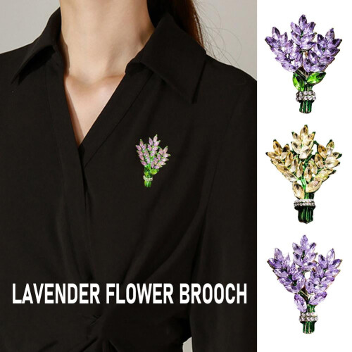 Broche de cristal lavanda para mulheres, 1 peça 1